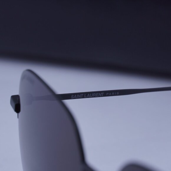 Saint Laurent SL410 WIRE 002 Sunglasses Black Square Frame, Black Lenses - Picture 2 of 9